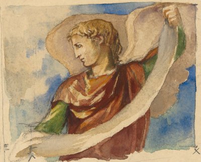 塔の装飾の天使のための研究、トリニティ教会、ボストン 作： John La Farge