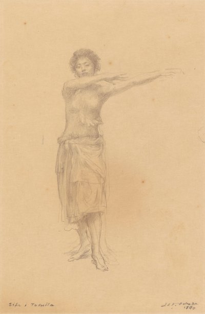 立っているシヴァを踊るタウポ、サモア 作： John La Farge