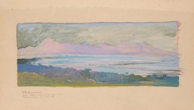 タヒチから海峡を臨むモーレア島、1891年1月、1891年1月。 作： John La Farge
