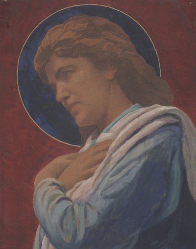 聖人（紙にパステルと水彩） 作： John La Farge or Lafarge