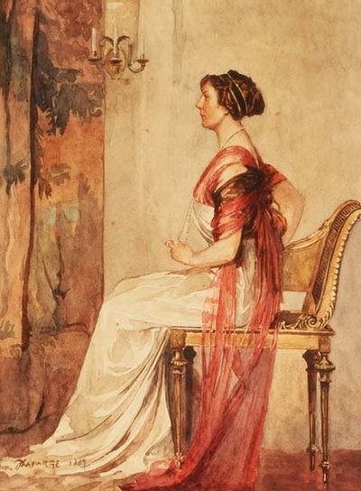 座っている女性 作： John La Farge or Lafarge