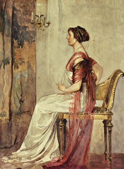 着席女性、 作： John La Farge or Lafarge
