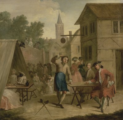 ウェイクでビールを売るホブ、1725年頃（キャンバスに油彩） 作： John Laguerre