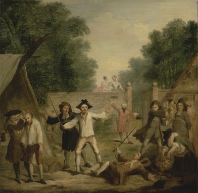 ホブの防衛、1725年頃（キャンバスに油彩） 作： John Laguerre
