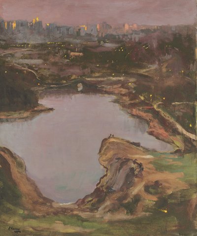 セントラルパーク、夕方 作： John Lavery