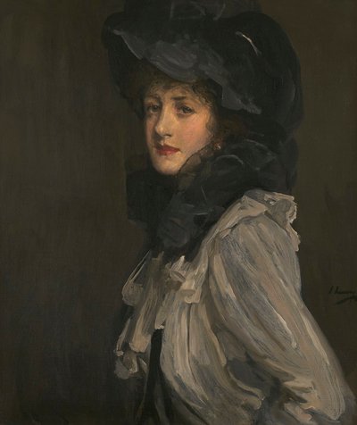 グレーと黒の貴婦人 作： John Lavery