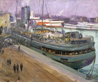 着手する海軍格付け、サウサンプトン 作： John Lavery