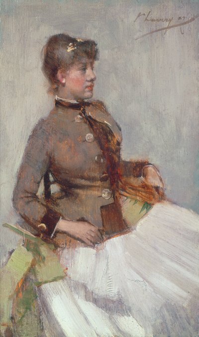 座っている女性の肖像画、1887 作： John Lavery