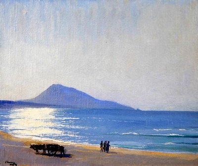 タンジールの浜辺（油彩・キャンバス） 作： John Lavery