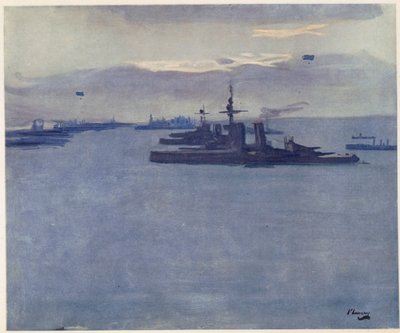 フォースオブフォース、風、1917年、イギリスのアーティスト、前線、西部戦線の続き、1918年 作： John Lavery