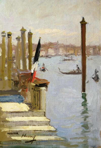 フランス領事館、大運河、ヴェネツィア（キャンバスに油彩） 作： John Lavery