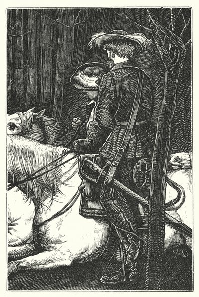 詩：ゲントからエクスへ良い知らせをどのように伝えたか（カラー版画） 作： John Lawson