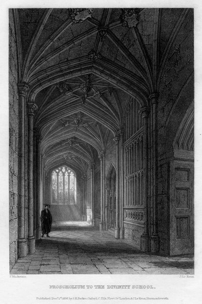 神学校へのプロスコリウム、オックスフォード、1836年。 作： John Le Keux