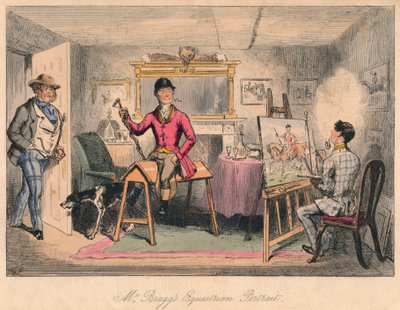 ブラッグ氏のEquestrian Portrait」、1865年。 作： John Leech, Hablot Knight Browne