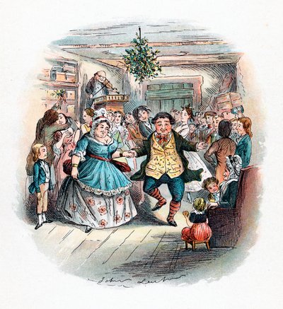 クリスマスキャロル：フェッツィウィッグス氏ボール、1843 作： John Leech