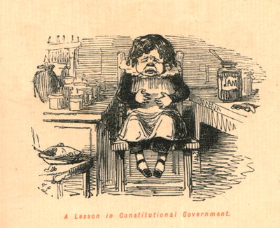 憲法政府の教訓、1897年。 作： John Leech