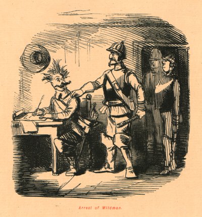 ワイルドマンの逮捕、1897年。 作： John Leech
