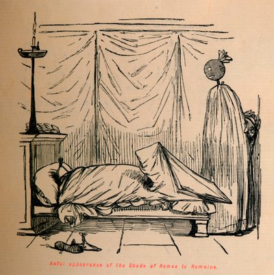 シェイドオブレムスからロムルスへの恐ろしい姿、1852年 作： John Leech