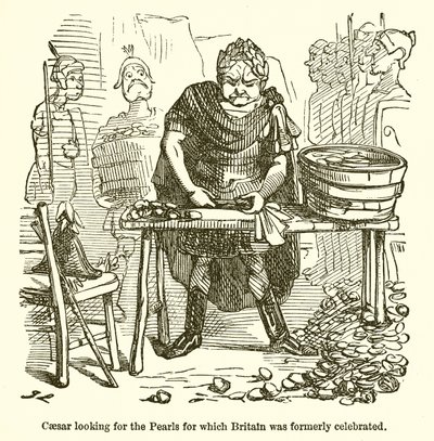 英国がかつて祝われた真珠を探しているシーザー 作： John Leech