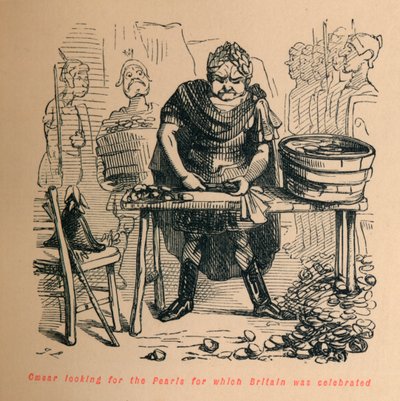 シーザーはイギリスが祝われた真珠を探していました、c1860、c1860。 作： John Leech