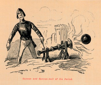 時代の大砲と砲弾、 作： John Leech