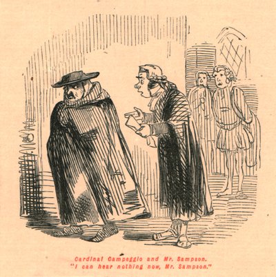 カンペジオ枢機卿とサンプソン氏。サンプソンさん、1897年、今は何も聞こえません。 作： John Leech