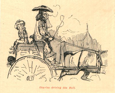 チャールズがモールを運転、1897年。 作： John Leech