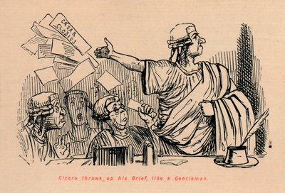 シセロは紳士のように彼のブリーフを投げます、1852 作： John Leech