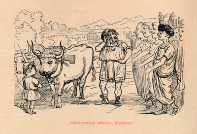 シンシナタスが独裁者を選択、1852 作： John Leech