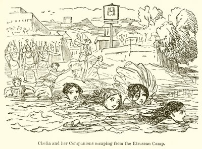 エトルリア収容所から逃げるクレリアとその仲間たち 作： John Leech