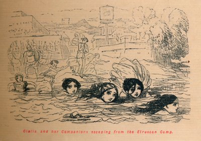 1852年にエトルリア収容所から脱出したクロエリアとその仲間たち 作： John Leech