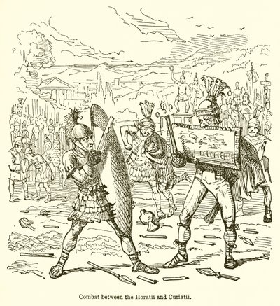HoratiiとCuriatiiの間の戦闘 作： John Leech