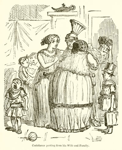 妻と家族から別れるコリオリウス 作： John Leech