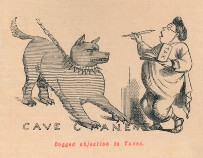 税金に対する断固とした反対意見、1852年 作： John Leech