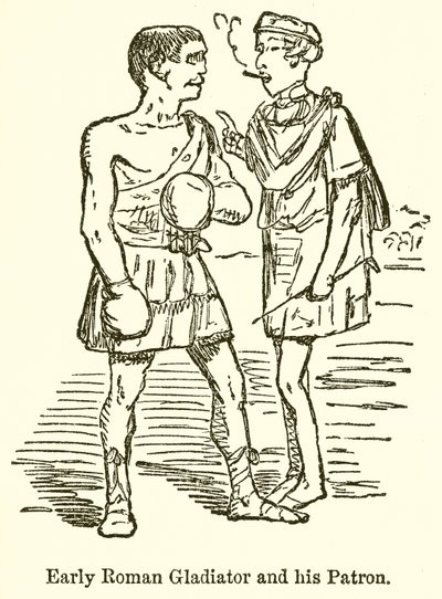 初期のローマの剣闘士と彼の後援者 作： John Leech