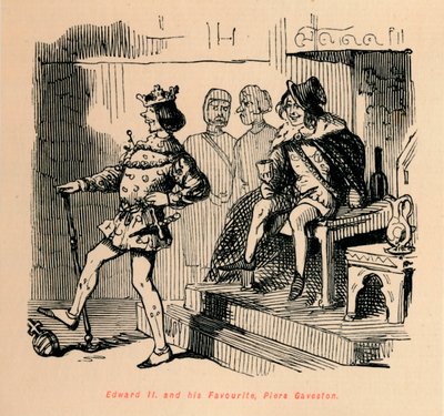 エドワードII。そして彼のお気に入り、Piers Gaveston、c1860、c1860 作： John Leech