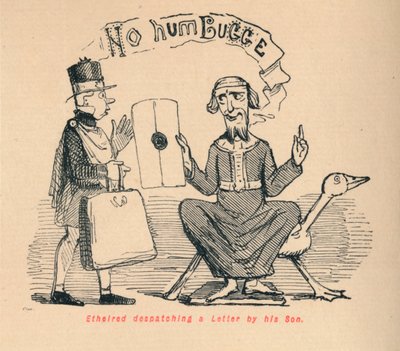 彼の息子、c1860、c1860によって手紙を発送したethelred 作： John Leech