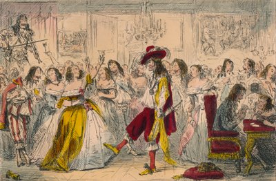 イブニングパーティー-チャールズ2世の時代、1850 作： John Leech
