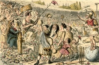 イスミアン競技大会でギリシャに自由を回復するフラミニウス 作： John Leech