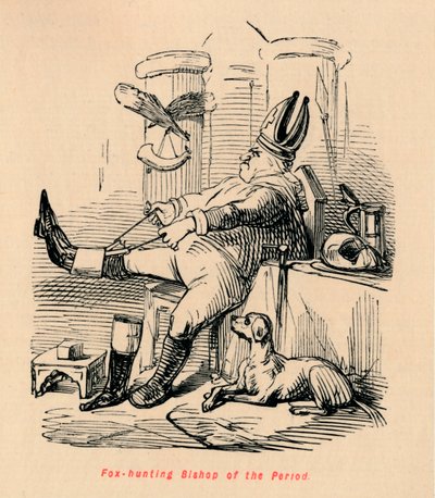 期間のキツネ狩り司教、c1860、c1860 作： John Leech