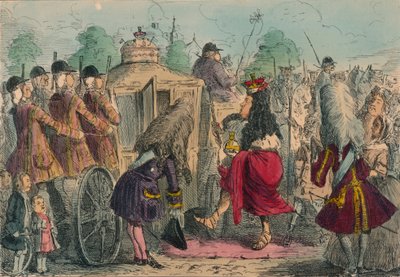 ジョージポーギー、1850年に州立コーチポーチーに乗るために初めて出かける 作： John Leech