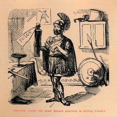 ハンニバルは、自殺する前に通常のスピーチを作成しました、1852 作： John Leech