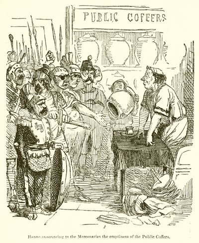 飯能が公共財源の空虚を傭兵に発表 作： John Leech