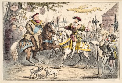 ヘンリー8世がコミックスイングランドの歴史から出版されたフランシス1世とパブ。 1864（手描きのエッチング） 作： John Leech