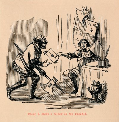 ヘンリーV.が友人をドーフィンに送る、c1860、c1860 作： John Leech
