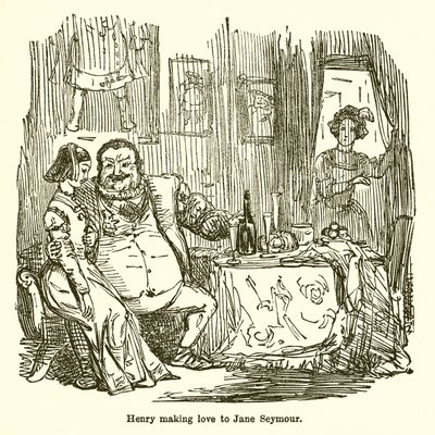 ヘンリーがジェーン・シーモアに恋をする 作： John Leech