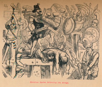 橋を守るHoratius Cocles、1852 作： John Leech