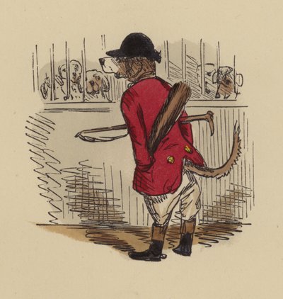 猟師に扮した猟犬 作： John Leech