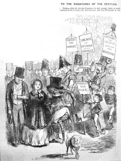 チャーティスト行列がどのように見えたか、1848年 作： John Leech