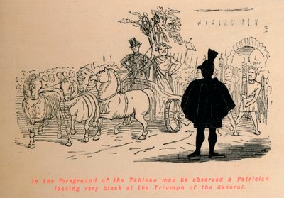 Tableauの前景で、tのTriumphで非常に黒く見える貴族が観察される場合があります。 作： John Leech